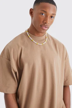 Oversized Extended Neck Heavyweight T-shirt | BoohooMAN UK