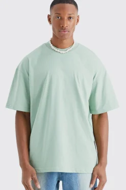 Oversized Extended Neck Heavyweight T-shirt | BoohooMAN UK