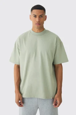 Oversized Extended Neck Heavyweight T-shirt | BoohooMAN UK