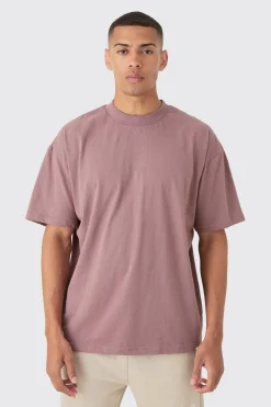Oversized Extended Neck Heavyweight T-shirt | BoohooMAN UK