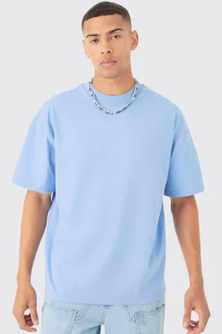 Oversized Extended Neck Heavyweight T-shirt | BoohooMAN UK