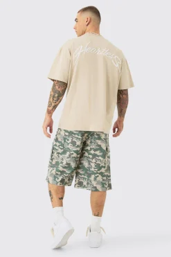 Oversized Extended Neck Heavyweight Slogan T-shirt | BoohooMAN UK