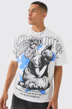 Oversized Extended Neck Homme Large Scale Graphic T-shirt | BoohooMAN UK