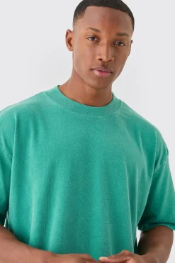 Oversized Extended Neck Homme Wash T-shirt | BoohooMAN UK