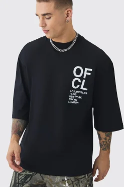 Oversized Extended Neck Half Sleeve Creative Dept T-shirt | BoohooMAN UK