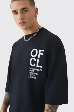 Oversized Extended Neck Half Sleeve Creative Dept T-shirt | BoohooMAN UK
