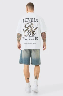 Oversized Extended Neck Heavyweight Leopard Applique T-shirt | BoohooMAN UK
