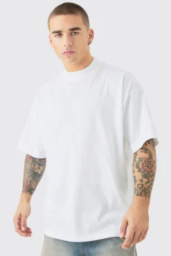 Oversized Extended Neck Heavyweight Leopard Applique T-shirt | BoohooMAN UK