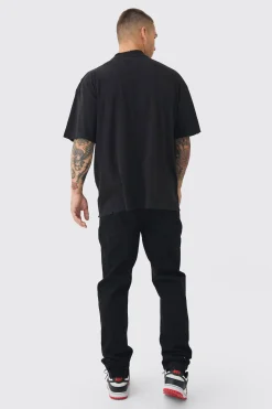 Oversized Extended Neck Heart Graphic T-shirt | BoohooMAN UK