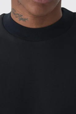 Oversized Extended Neck Heavyweight Long Sleeve T-shirt | BoohooMAN UK