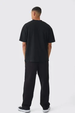 Oversized Extended Neck Heavyweight M Branded T-shirt | BoohooMAN UK