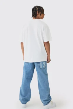 Oversized Extended Neck Heavy Racing T-shirt | BoohooMAN UK