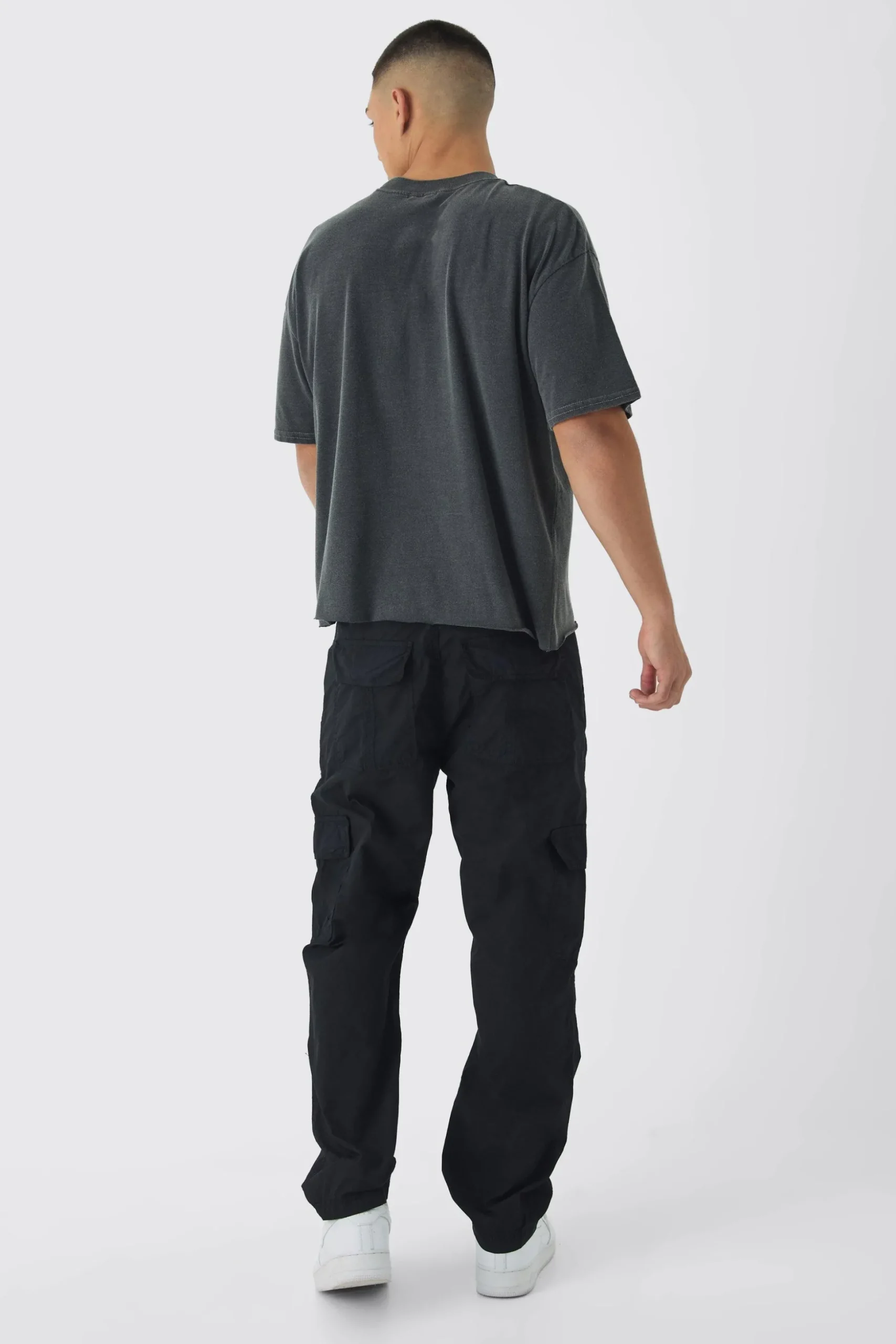 Oversized Extended Neck Homme Back Print T-Shirt | BoohooMAN UK