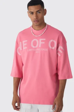 Oversized Extended Neck Interlock Graphic T-shirt | BoohooMAN UK