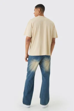 Oversized Extended Neck Keep It Real Print T-Shirt | BoohooMAN UK