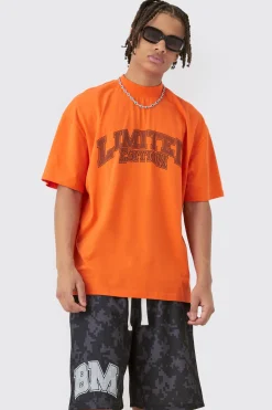 Oversized Extended Neck Limited Edition T-shirt & Basketball Set | BoohooMAN UK