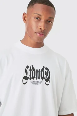 Oversized Extended Neck Large Scale Statue Print T-shirt | BoohooMAN UK