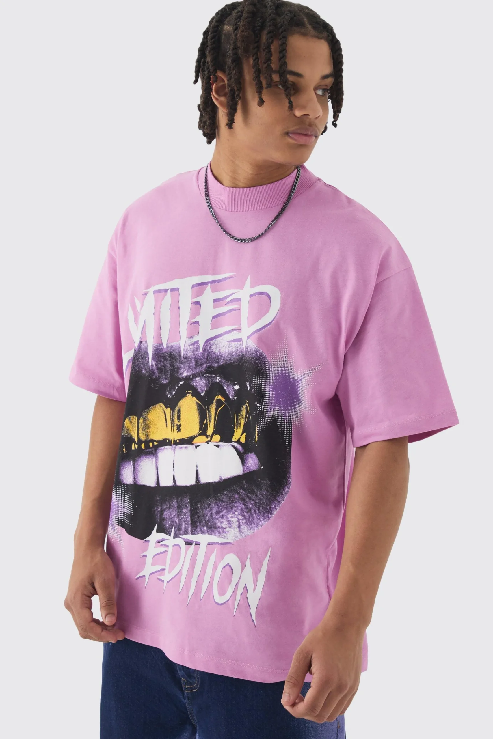 Oversized Extended Neck Limited Edition Graphic T-shirt | BoohooMAN UK