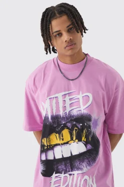 Oversized Extended Neck Limited Edition Graphic T-shirt | BoohooMAN UK
