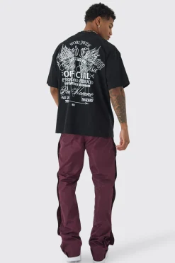 Oversized Extended Neck Limited Edition Back Print T-Shirt | BoohooMAN UK