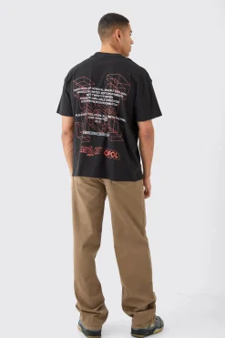 Oversized Extended Neck M Graphic T-shirt | BoohooMAN UK