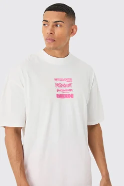 Oversized Extended Neck Moto Graphic T-shirt | BoohooMAN UK