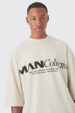 Oversized Extended Neck Man Collective T-shirt | BoohooMAN UK