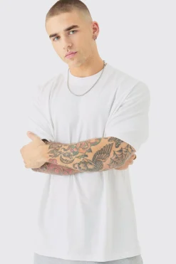 Oversized Extended Neck Mask Graphic Back Print T-shirt | BoohooMAN UK