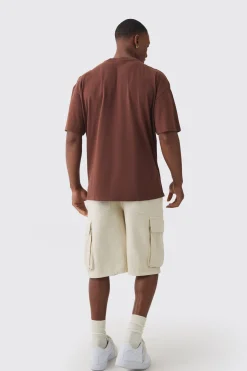 Oversized Extended Neck Malibu Print Wash T-shirt | BoohooMAN UK