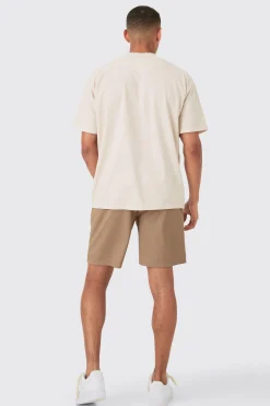 Oversized Extended Neck Ottoman Rib T-shirt | BoohooMAN UK