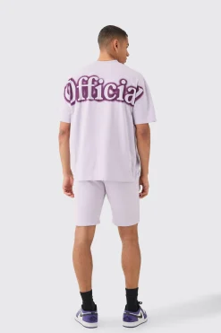 Oversized Extended Neck Official Spray Graffiti T-shirt And Shorts Set | BoohooMAN UK