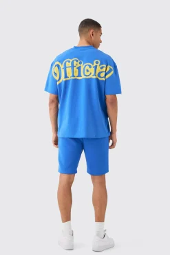 Oversized Extended Neck Official Spray Graffiti T-shirt And Shorts Set | BoohooMAN UK