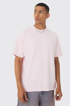 Oversized Extended Neck Over The Seam Wash Space Back Print T-shirt | BoohooMAN UK