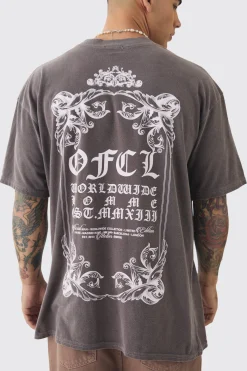Oversized Extended Neck Overdye T-shirt | BoohooMAN UK