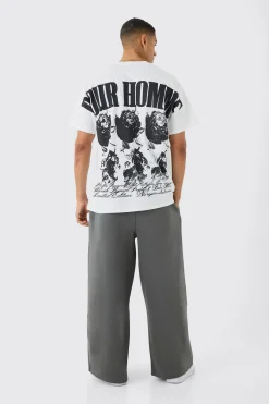 Oversized Extended Neck Over The Seam Rose T-shirt | BoohooMAN UK