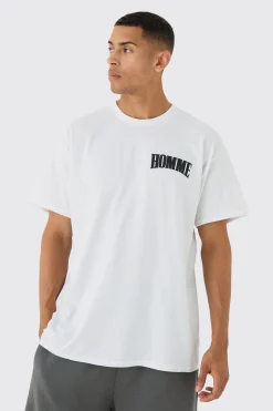 Oversized Extended Neck Over The Seam Rose T-shirt | BoohooMAN UK