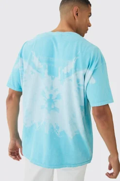 Oversized Extended Neck Over The Seams Butterfly T-shirt | BoohooMAN UK