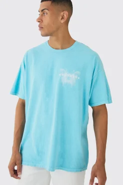 Oversized Extended Neck Over The Seams Butterfly T-shirt | BoohooMAN UK