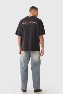 Oversized Extended Neck Printed T-shirt | BoohooMAN UK