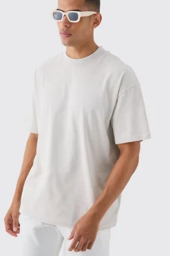 Oversized Extended Neck Rose Embossed T-shirt | BoohooMAN UK