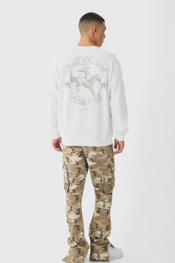 Oversized Extended Neck Rodeo Print Sweatshirt | BoohooMAN UK