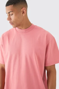 Oversized Extended Neck Super Heavyweight T-shirt | BoohooMAN UK