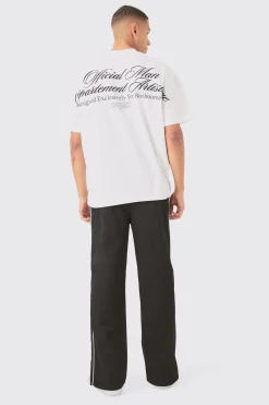 Oversized Extended Neck Slogan Embroidered Heavyweight T-shirt | BoohooMAN UK