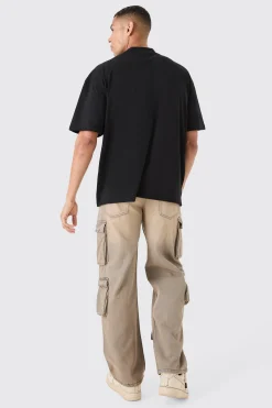 Oversized Extended Neck Space Graphic T-shirt | BoohooMAN UK