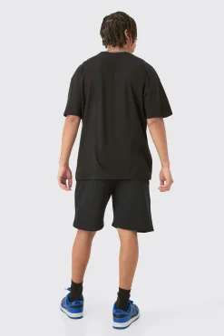 Oversized Extended Neck Skull Large Graphic Shorts Set | BoohooMAN UK