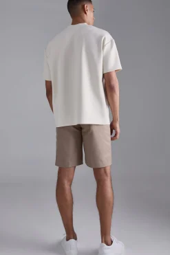 Oversized Extended Neck Scuba T-shirt | BoohooMAN UK