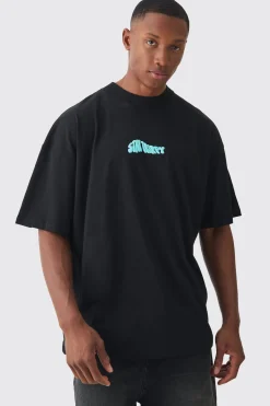 Oversized Extended Neck Stay Trippy Graphic T-shirt | BoohooMAN UK