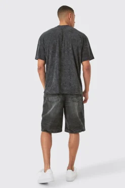 Oversized Extended Neck Towelling Homme T-shirt | BoohooMAN UK