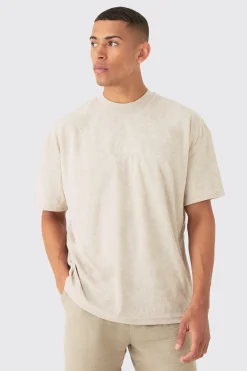 Oversized Extended Neck Towelling Homme T-shirt | BoohooMAN UK