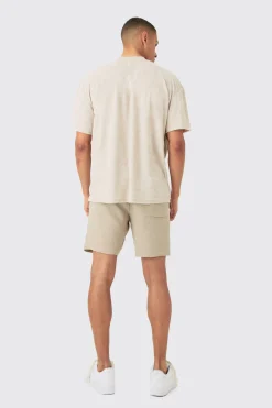 Oversized Extended Neck Towelling Homme T-shirt | BoohooMAN UK